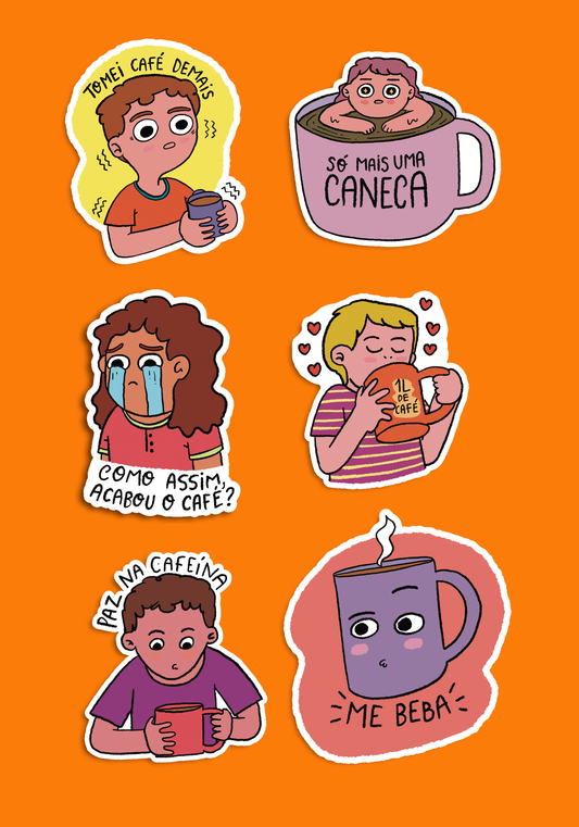 Kit de adesivos - Viciados em café