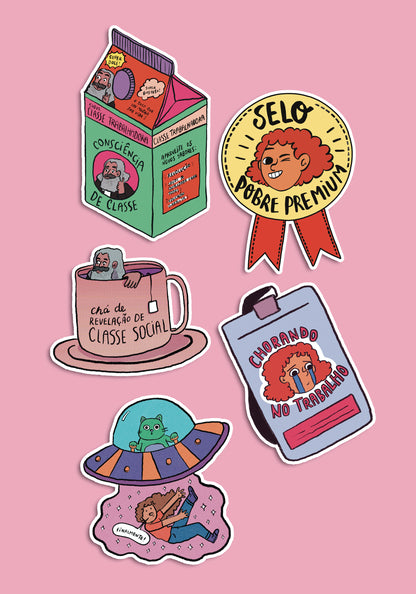 Kit de adesivos - Trabalhador desesperado